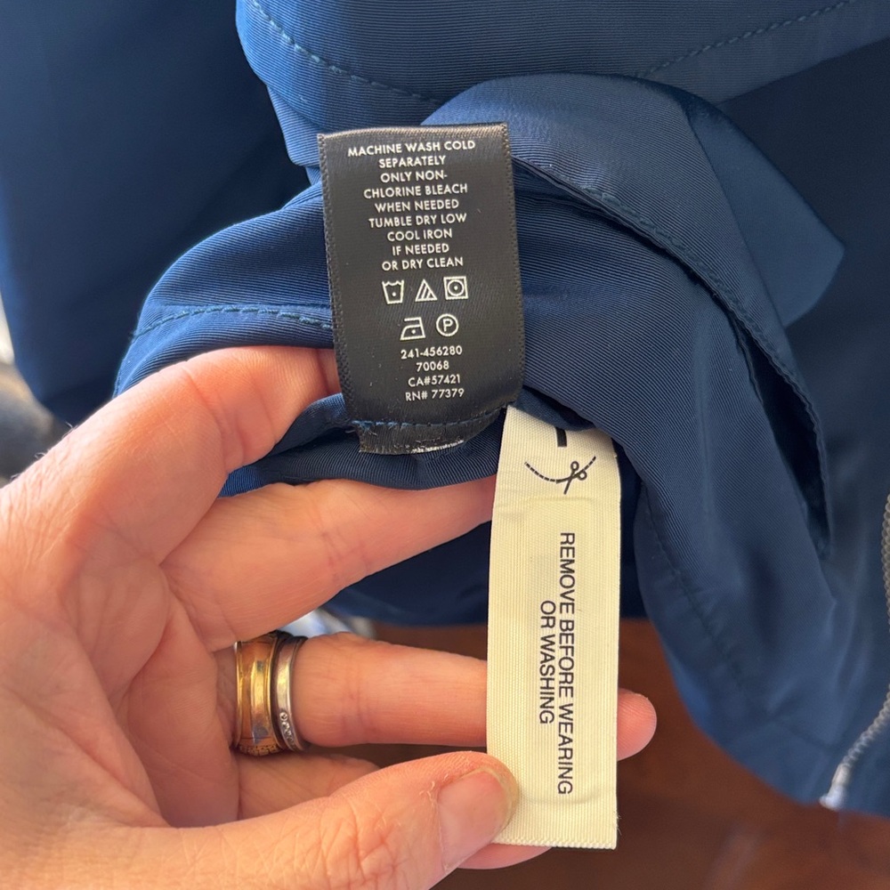 NWT Ann Taylor Women’s Waterproof, Cinched Anorak Teal Blue Raincoat CLASSY!!! - Picture 12 of 15